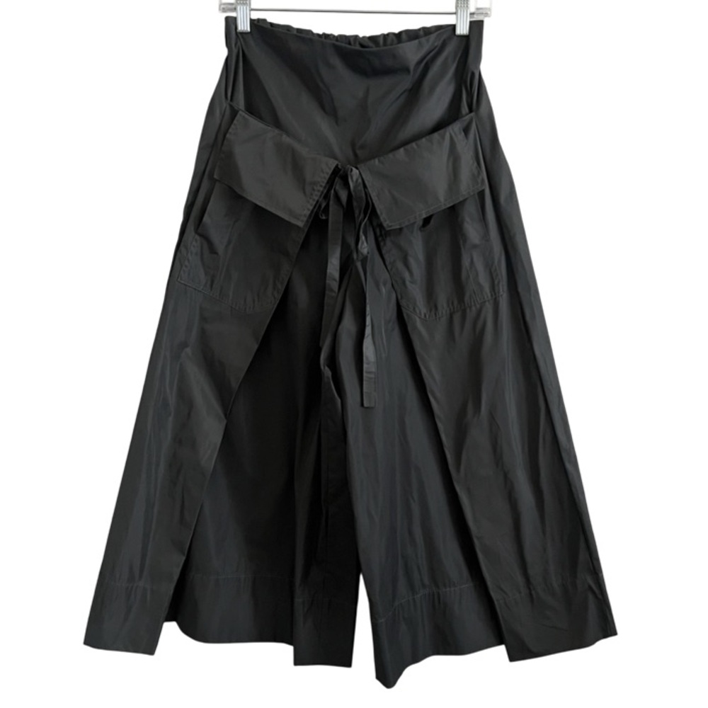 PLANET By Lauren G Gray Nylon Wide Leg Tie Front Boho Pants Women's 0